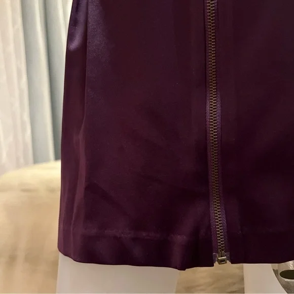 MINUET Purple Gold S Sleeveless Short Formal Stretch Natural Waist Pencil Dress - Picture 5 of 17